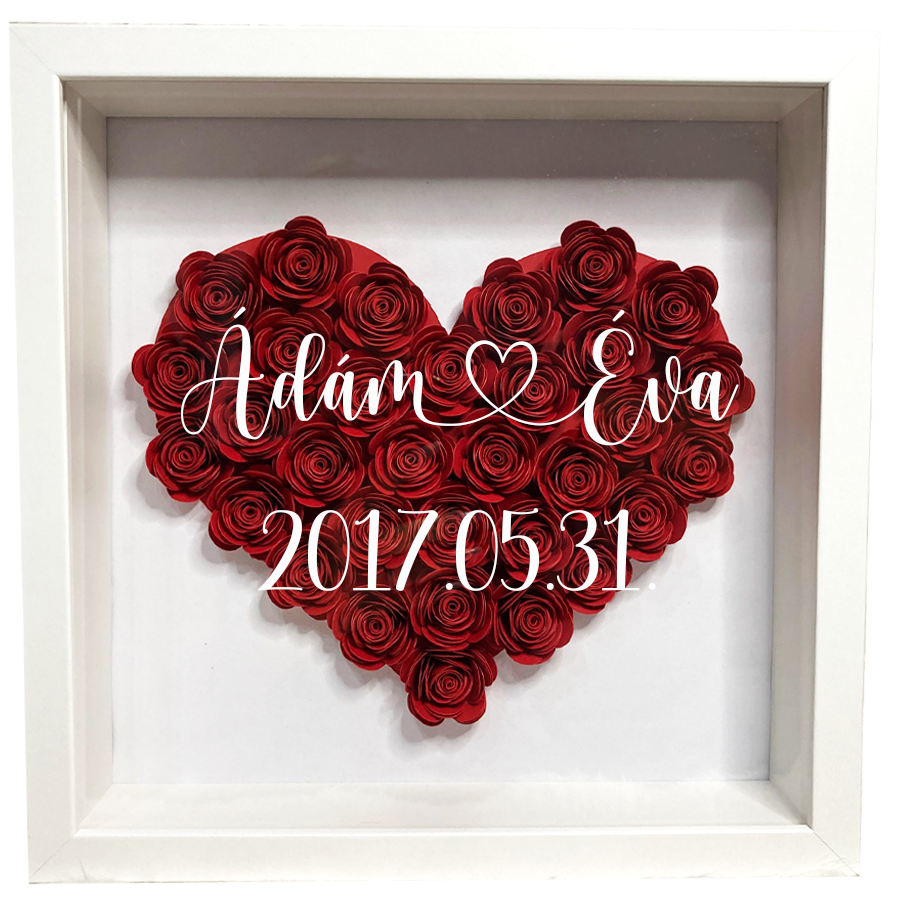 Fehér-Vörös ÉVFORDULÓ papírvirág box - Image 2