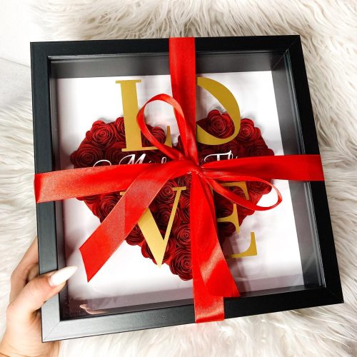 Fekete-Vörös LOVE papírvirág box