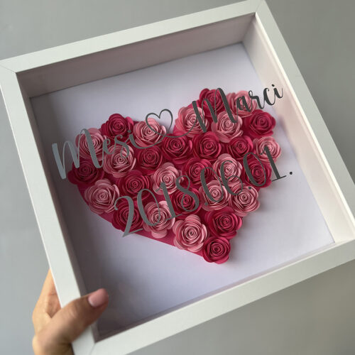 Fehér-Rózsaszín Duo ÉVFORDULÓ papírvirág box